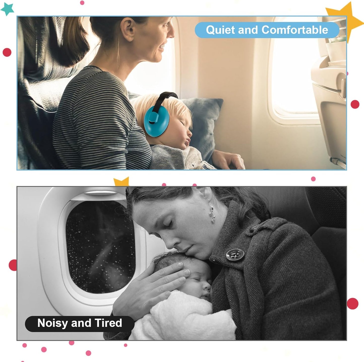 Amylove 12 Pcs Baby Noise Cancelling Headphones Ear Protection Ear Muffs Bulk 27db Noise Reduction Hearing Earmuff for 3 Months to 3 Years Infants and Toddlers