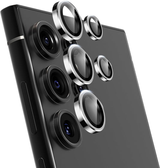 For Samsung Galaxy S25 Ultra Camera Lens Protector, Individual Lens Protector, Ultra HD 9H Tempered Glass Screen Protective Cover, Anti-scratch, Military Grade Drop Protection 2 Set. (Titanium Silver, S25 Ultra)