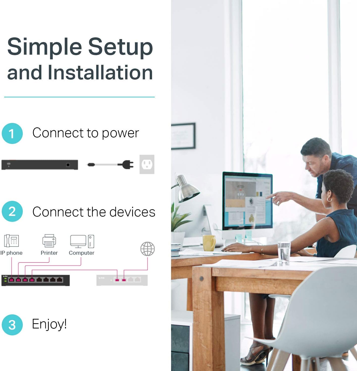 TP-Link 8 Port Gigabit PoE Switch | 8 PoE+ Ports @126W | Plug & Play | Limited Lifetime Protection | Desktop/ Rackmount | Prioritized Power Supply | Sturdy Metal | Shielded Ports (TL-SG1008MP)