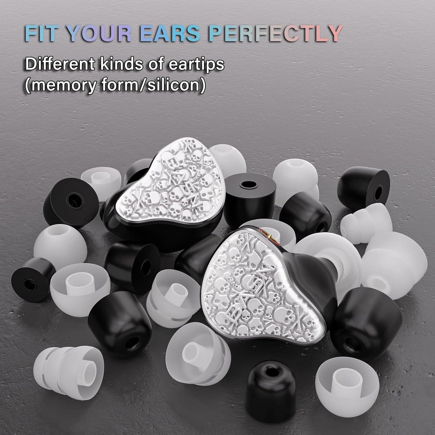 BASN Bmaster5 in Ear Monitors, 1DLC Diaphragm+4BA 5 Drivers IEM Earphones with Silver-Plated OFC Cable, Noise Isolation Wired Earbuds for Musicians (Glacier White)