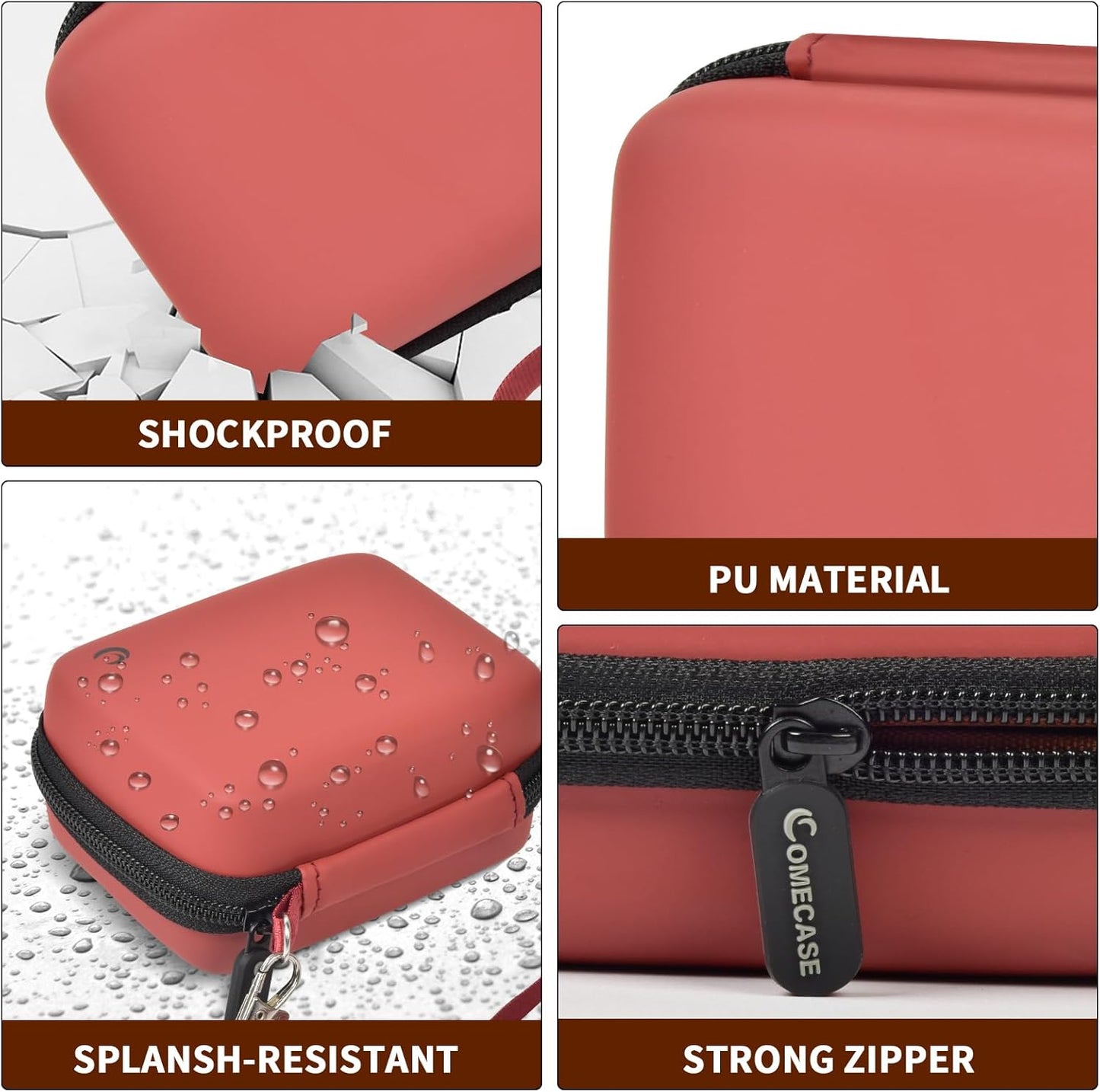 Carrying & Protective Case for Digital Camera, AbergBest 21 Mega Pixels 2.7" LCD Rechargeable HD/Kodak Pixpro/Canon PowerShot ELPH 180/190 / Sony DSCW800 / DSCW830 Cameras for Travel - Brown