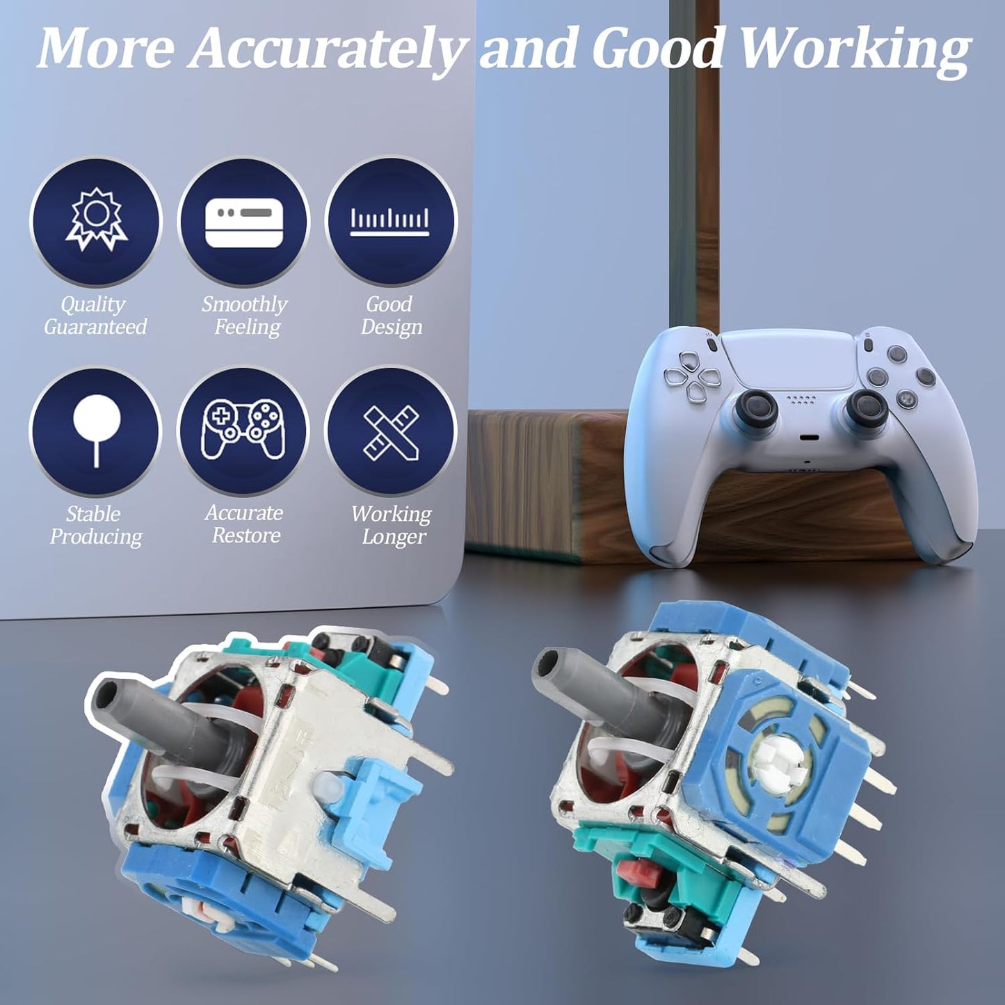 for PS5 Joysticks Replacement for Sony PlayStation 5 PS5 Controller Joystick Replacement for PS5 Analog Stick Replacement Module Potentiometer for PS5 Joystick Thumb Stick Replacement Part (2Pack)