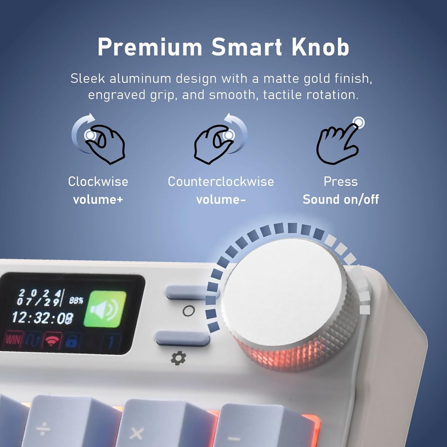 iRocks K85R Wireless RGB Backlit Mechanical Gaming Keyboard with LCD Display, Hot-Swappable Pre-lubed Brown Switches, 98 PBT Keys, USB-C Detachable Cable (Aurora Blue, Bubble Switch)