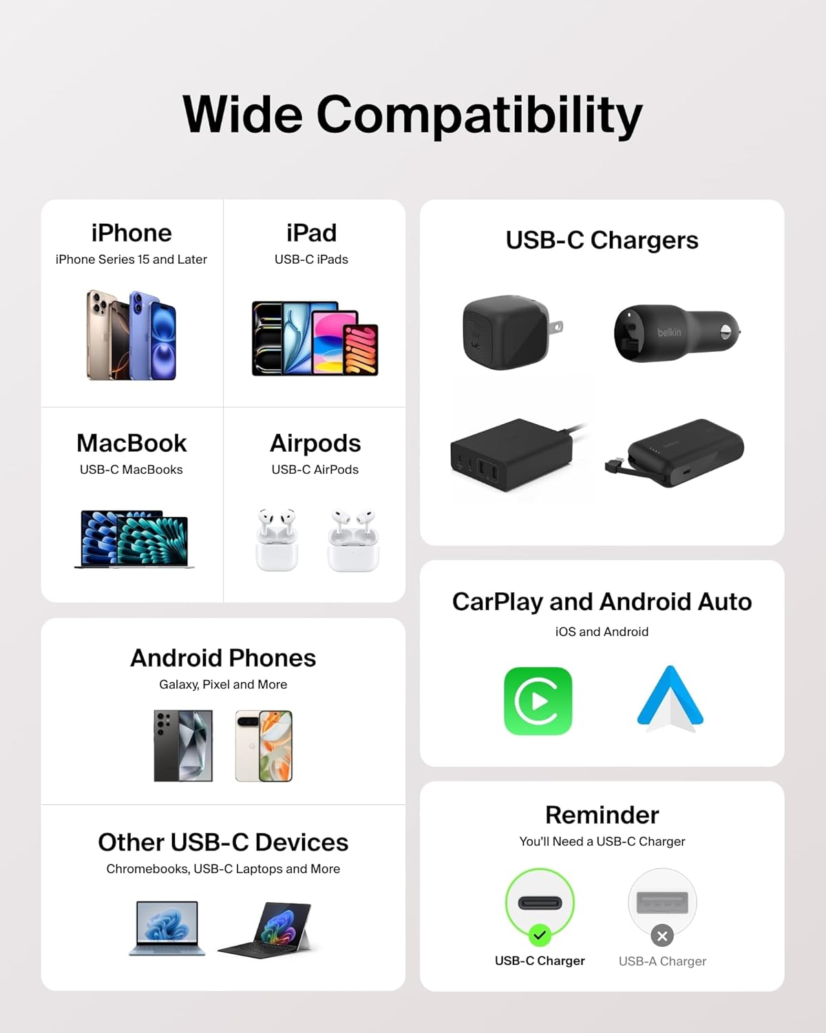 Belkin USB C to USB C Cable, 9.9ft, 60W - Type C Charger, iPhone Charger Cord, Soft, Braided, Flexible for iPhone 16, Galaxy S25, Pixel 9, Airpods, iPad Pro, Table & More, Travel Essentials - Pink