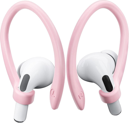 2 Pairs AirPods Ear Hooks for AirPods Pro 2, AirPods Pro, AirPods 4, 3, 2 & 1, Upgraded Anti Slip Sports Clip Hooks for AirPods 1, 2, 3, 4,Pro, Pro 2 – Pink