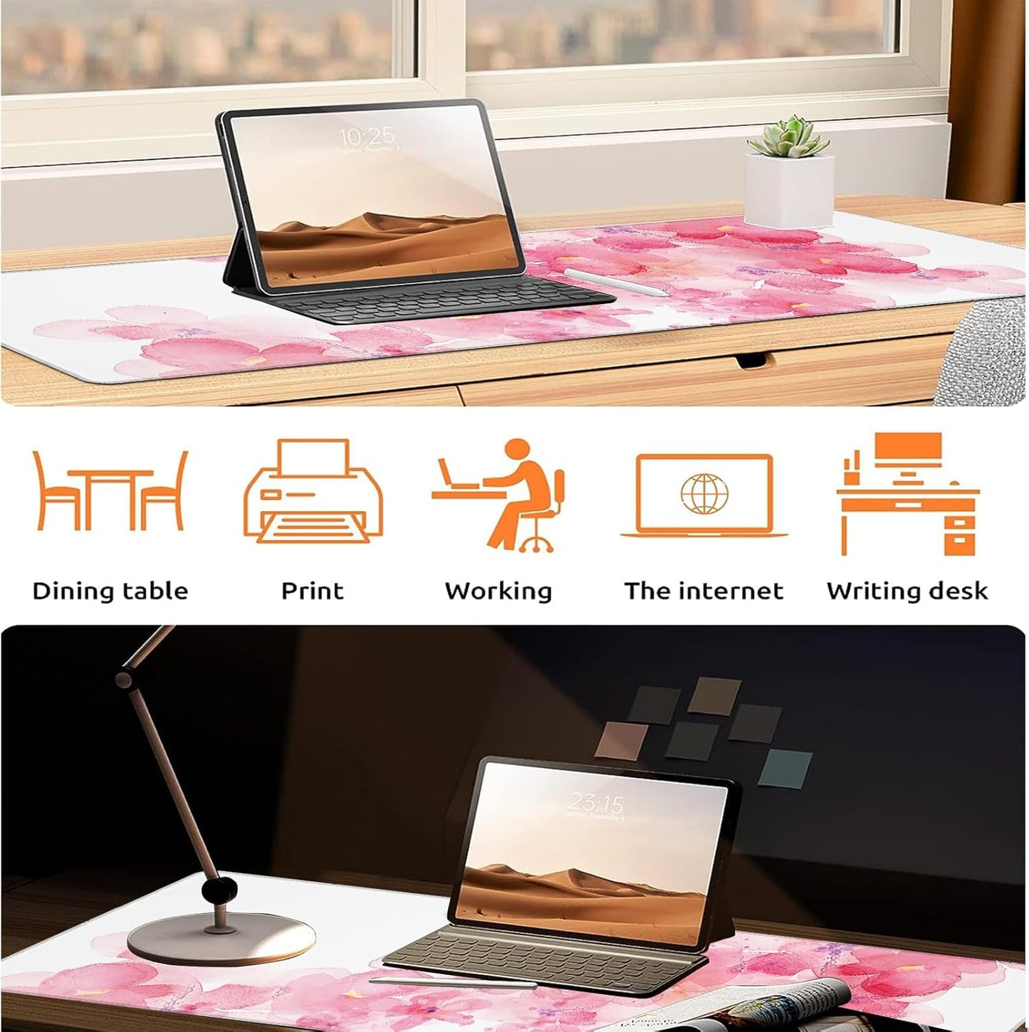 Art Rooster Gaming Mouse Pad, Large Office Desk Mat, Anti-Slip Rubber Base Mousepad for Computer Laptop Keyboard, Smooth Desk Pad for Home Office Gamer Work Accessories 31.5" x 11.8"