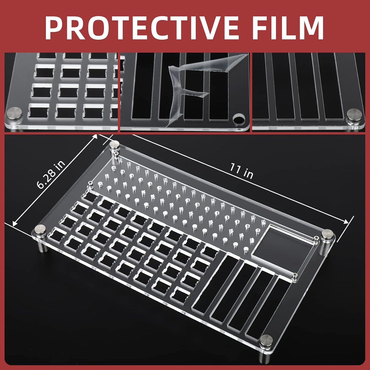 YIMAGUJRX RUNJRX 32 Switch Station, Acrylic Lube Kit for Custom Gaming Keyboard (10Pcs)