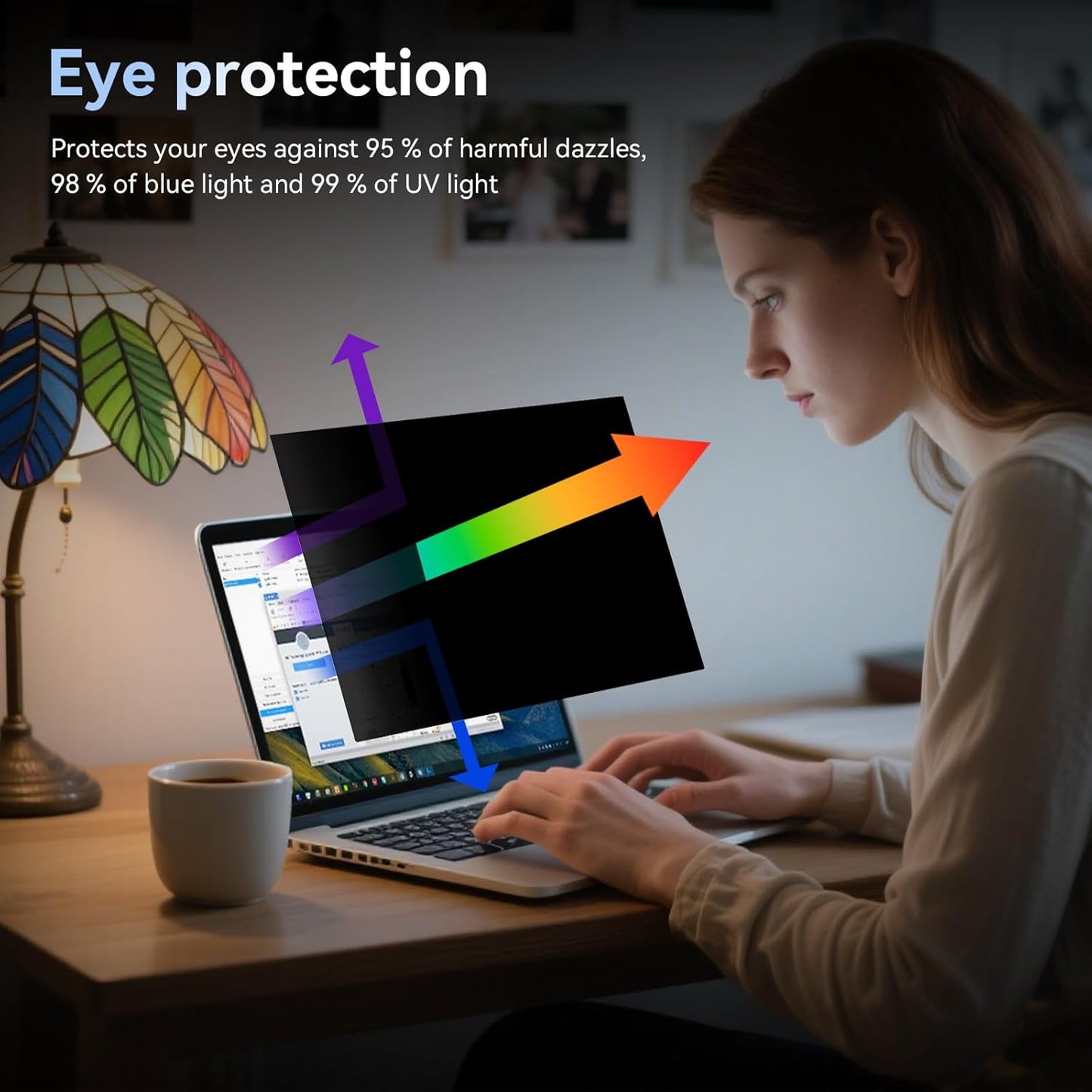 360° Laptop Privacy Screen 16 Inch for 16:10 Computer, 16" Monitor 4 Way Privacy Anti Glare Protector Blue Light Filter Shield Film Compatible with Lenovo/Hp/Dell/Acer/Asus/Thinkpad/Envy/Toshiba