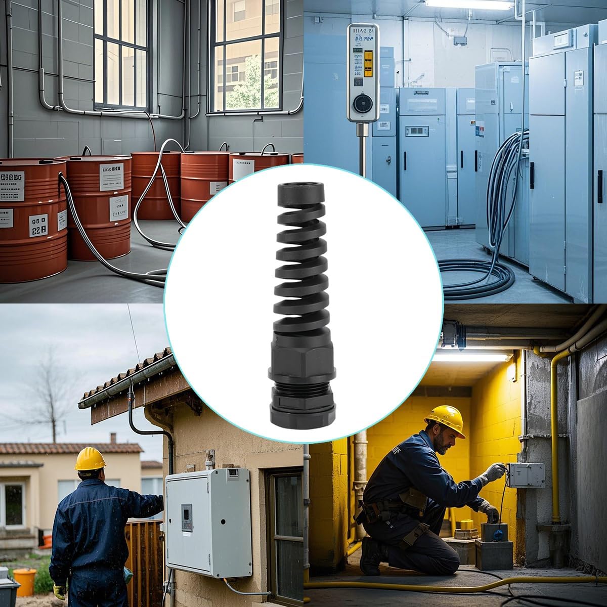 20 Pcs Waterproof Cable Gland, PG7 Thread(3-6.5mm), Made of PA66 Material,waterproof wire grommet Strain Relief Cord Connectors,Suitable for Various Electrical Installations