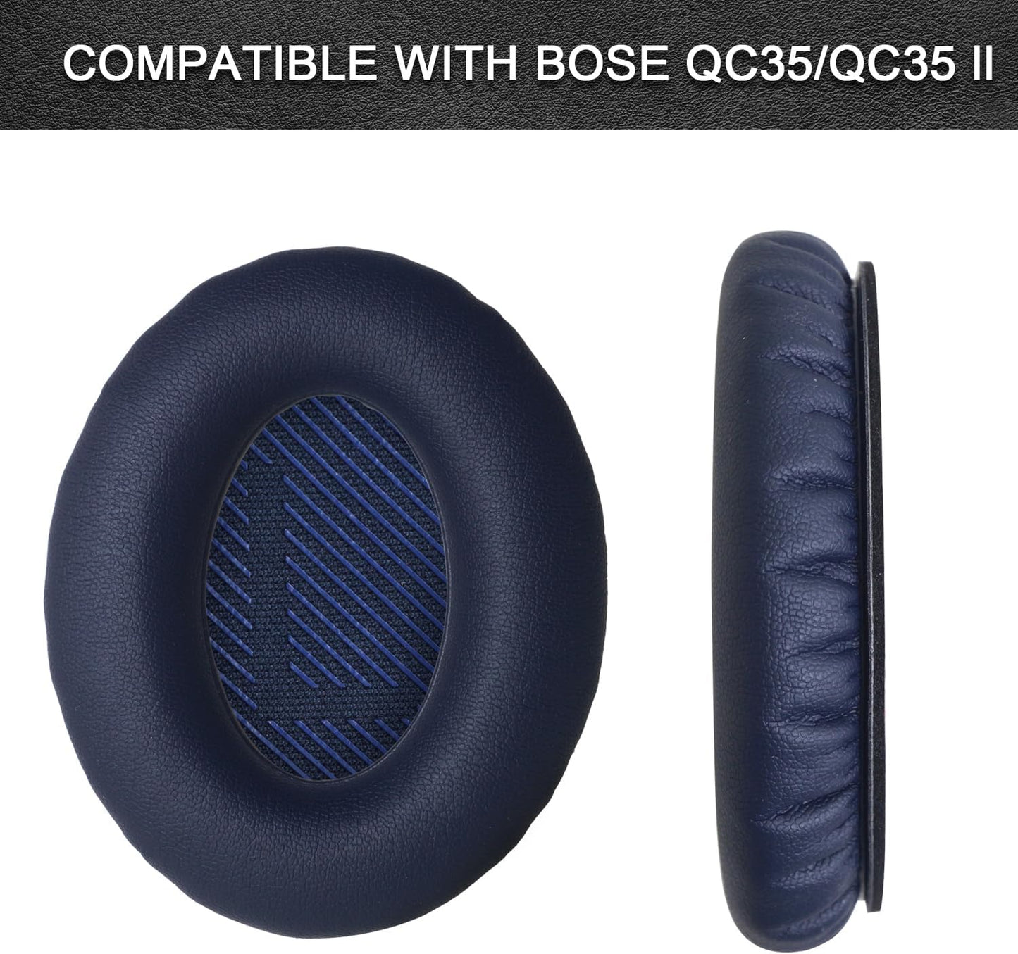 Headphones Replacement Ear Pads,for Bose Quietcomfort QC35 35 ii (Navy Blue) Ear Pads with Softer Leather, Noise Isolation Foam-Blue