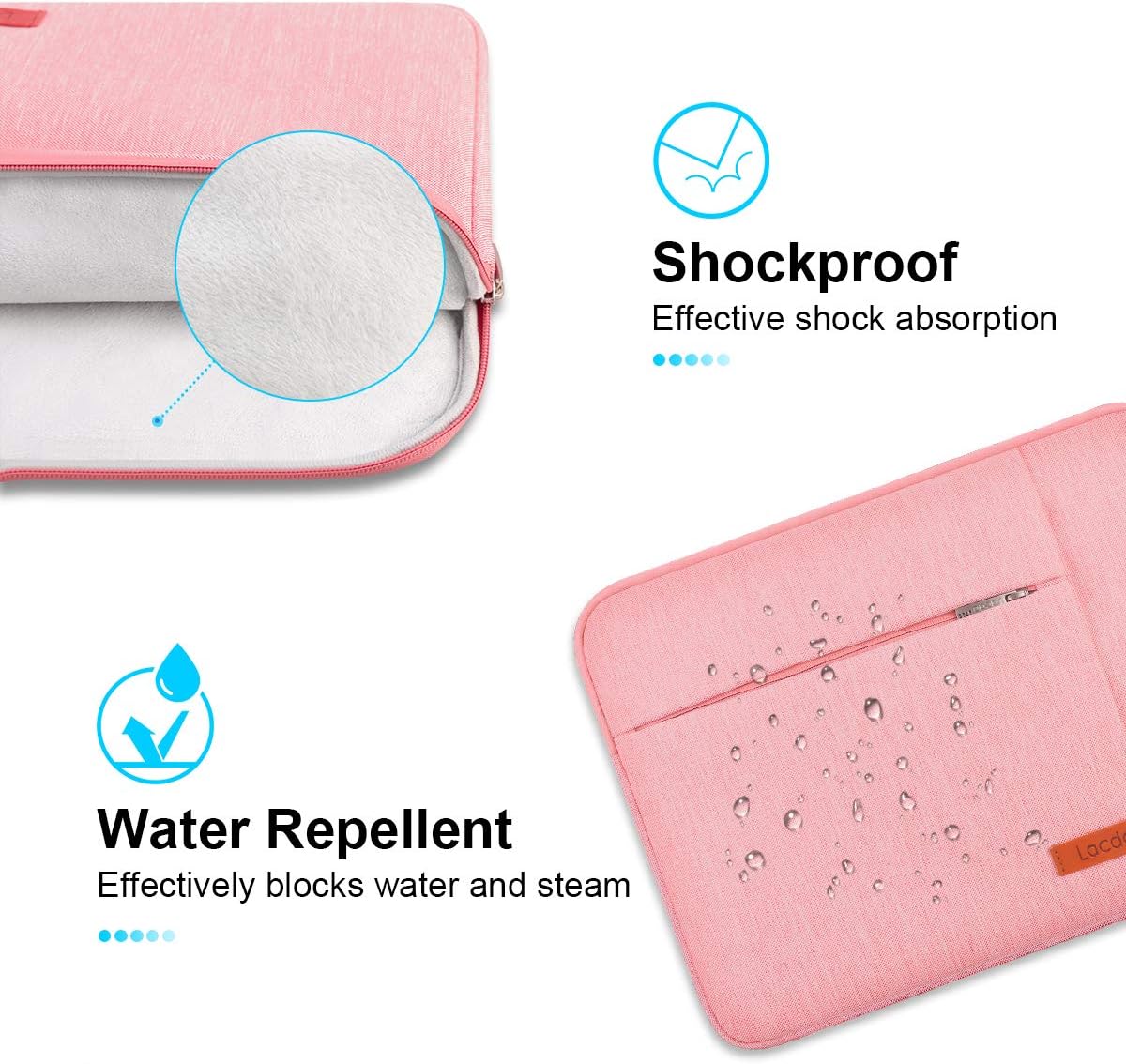 Lacdo 13 inch Laptop Sleeve Case for 13 inch New MacBook Air M4 A3240 2025, M3 A3113, M2 A2681, M1 A2337 | 13" MacBook Pro M2/M1 A2338 A2251 A2289 | 13" iPad Air M3/iPad Pro M4 Computer Bag, Peach