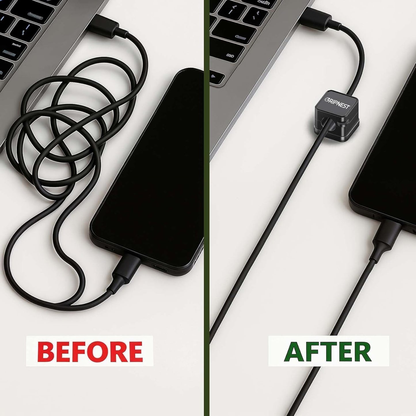 8 Pack Magnetic Cable Clips for Desk, Strong Adhesive Cord Organizer for Cable Management, Reusable Cord Management to Keep Wires Neat for Home, Office, Car & Nightstand