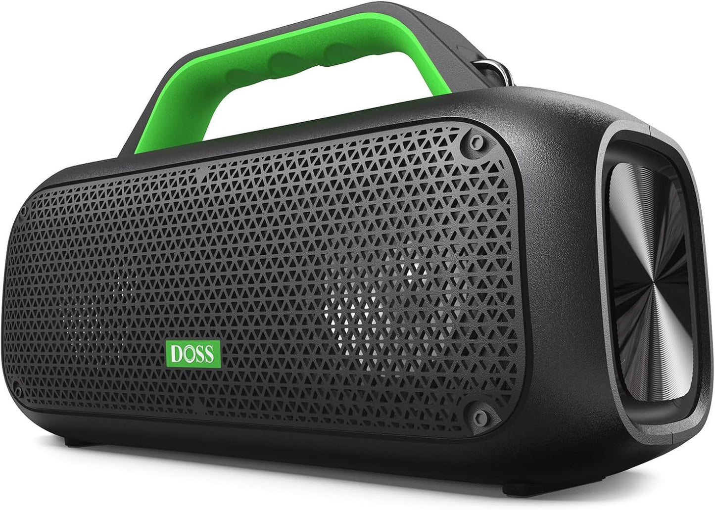 DOSS Extreme Boom Bluetooth Outdoor Speaker with 60W Mighty Sound, Deep Bass, 30H Playtime, USB-C, Bluetooth 5.3, IPX6 Waterproof with Portable Strap for Camping, Beach, Garage-Green