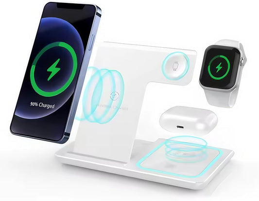 3-in-1 Wireless Charger for iPhone 16/15/14/13/12/11, Apple Watch All Series, AirPods 2/3/4/Pro – Wireless Charging Station for Multiple Devices Apple