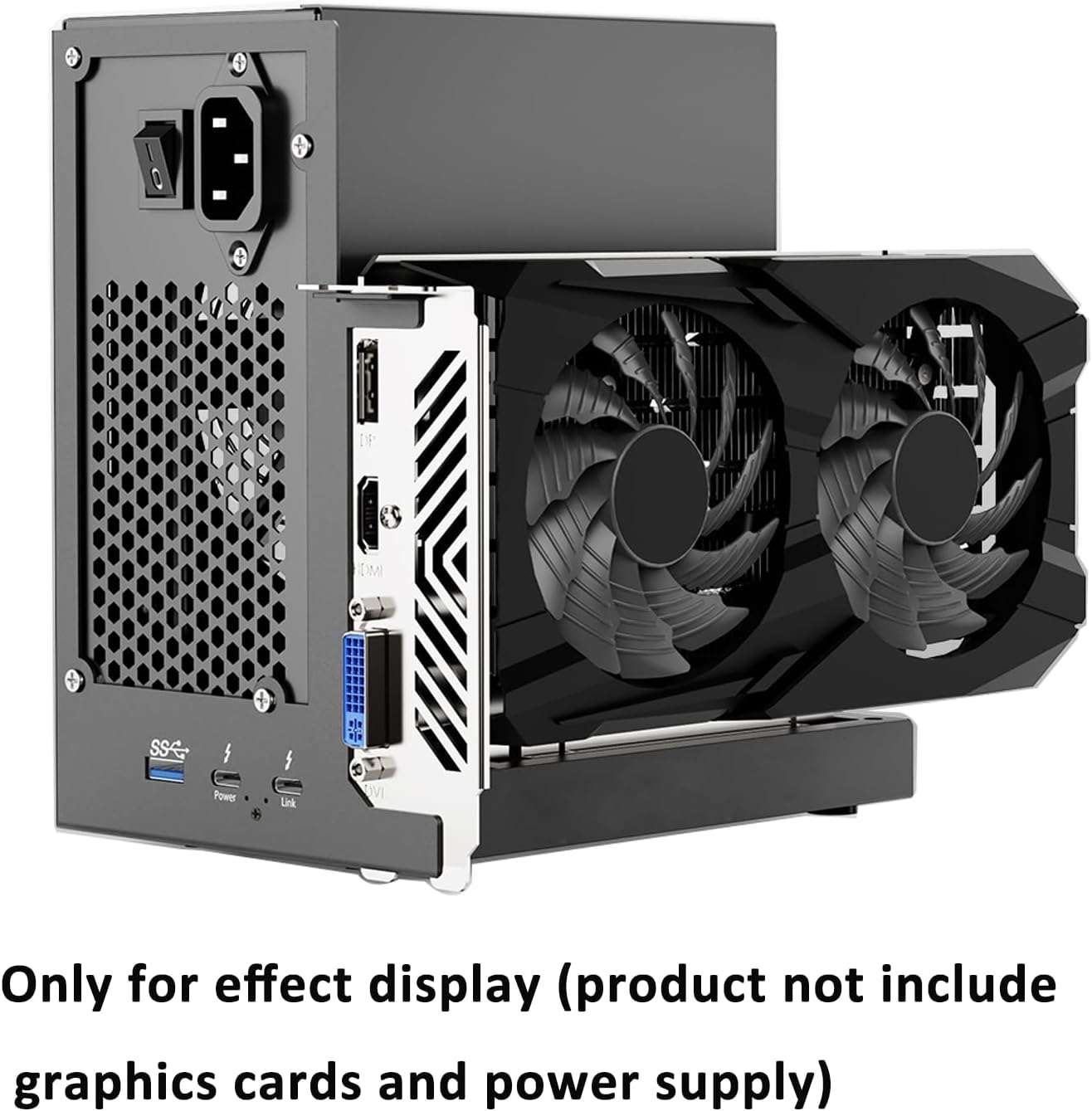 Portable eGPU Enclosure Compatible with Thunderbolt 3/4,USB4 PD 85W Charging,Daisy Chain Support,External GPU Dock Station 40Gbps Rate Support NVIDIA/AMD PCIE,DC/SFX/ATX/Flex Power Supply