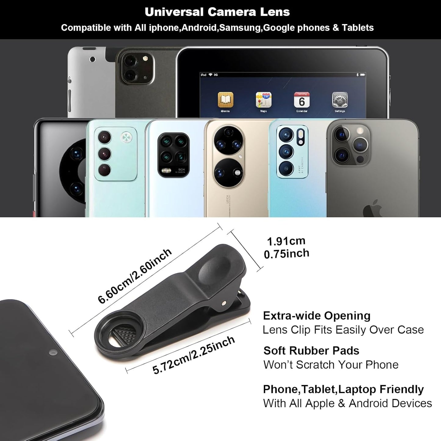 Fisheye Lens 235° Phone Camera Lens, Fish Eye Lens for iPhone 14 13 12 X XR Pixel Samsung Smartphone,Clip on Cell Phone，Funny Photos