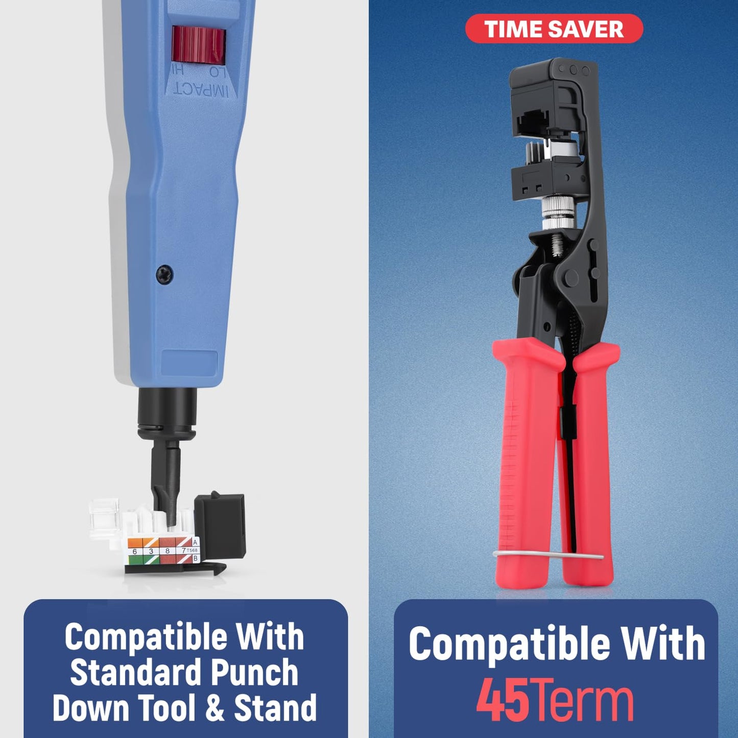 Everest 45° Angled RJ45 Cat5e Keystone Jacks 10-Pack in Black - Slim Profile Female RJ45 Connectors - Cat 5e Keystone Jack - Compatible with 45° Angled Speed Termination Tool - 45Term (B0BL3GS7ZY)