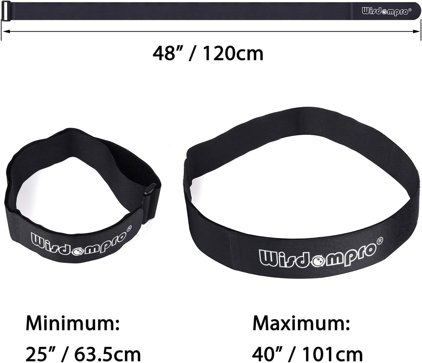 Extra Large 4 Pack 2 x 48 Inches Hook and Loop Strap, Reusable Fastening Cable Tie Down Straps by Wisdompro - Reusable, Durable Functional Cinch Cable Straps for Your Home, Office, Workspace