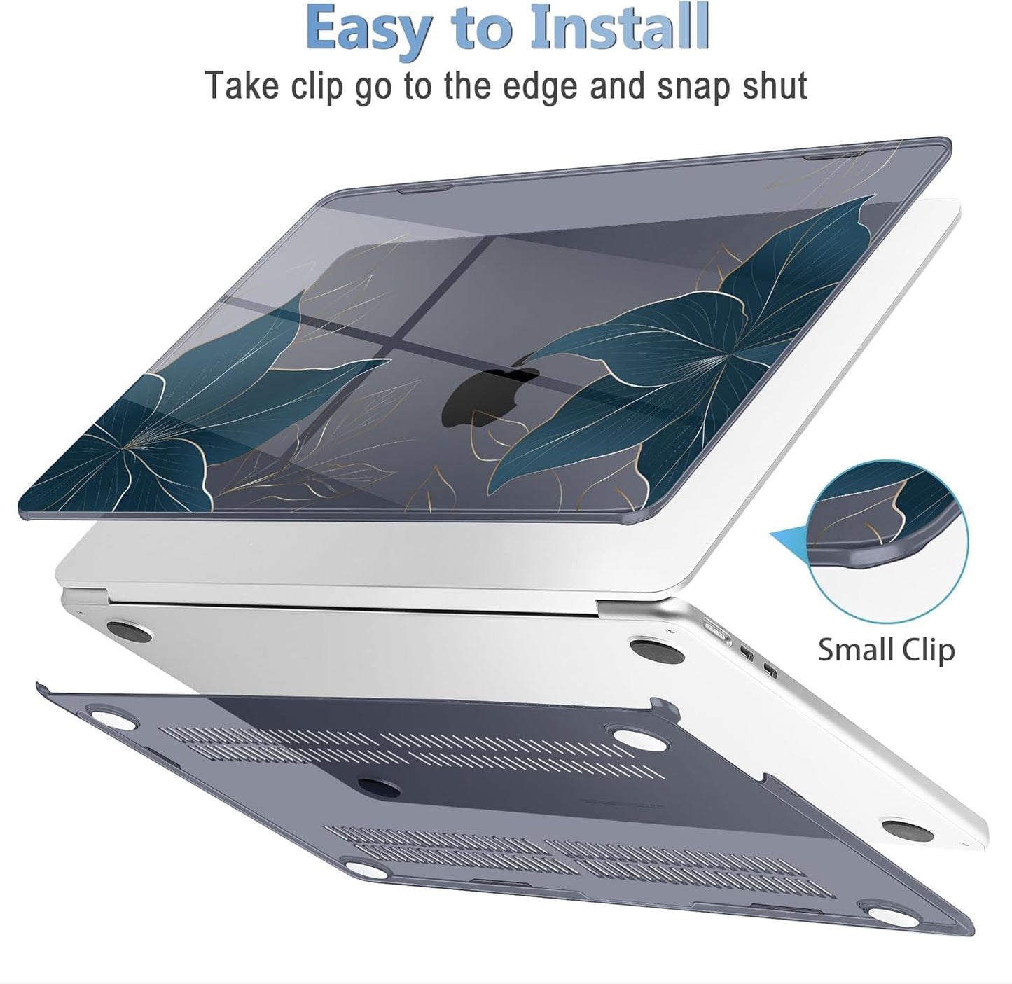 Mektron Compatible with M4 MacBook Air 15 inch Case 2025 A3241 2024 2023 M3 A3114 A2941 M2 Liquid Retina Display Touch ID, Plastic Hard Case & Keyboard Skin & Screen Protector - Floral C348