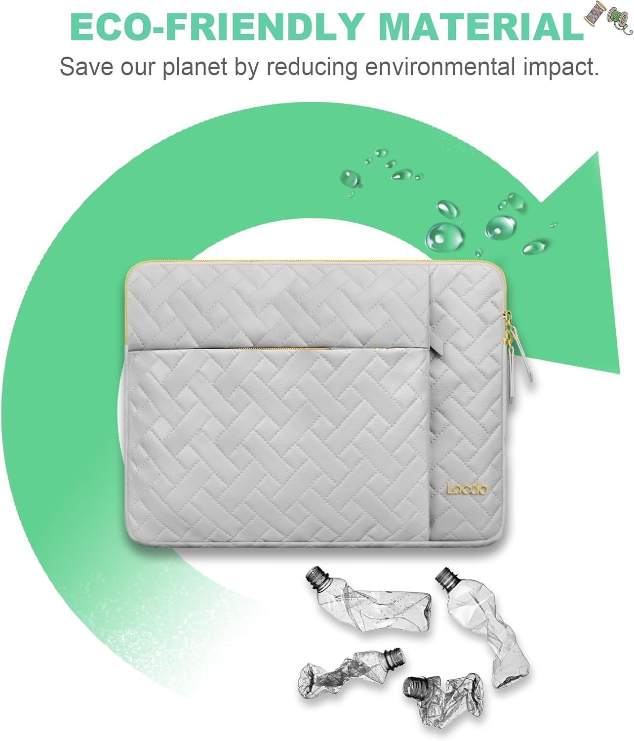 Lacdo 14 Inch Laptop Sleeve Case for HP Lenovo Dell ASUS Acer Chromebook 14 / HP Stream 14 / Dell Inspiron 14 / Lenovo IdeaPad 14 / Acer Spin/ASUS ZenBook Computer Bag Water-Resistant, Space Gray