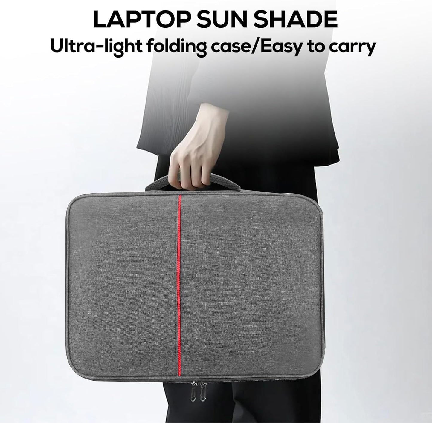 Laptop Sun Shade & Privacy Shield – Premium Physical Filter for 12-14" Laptops, Overheating, Adjustable and Foldable for Outdoor Work