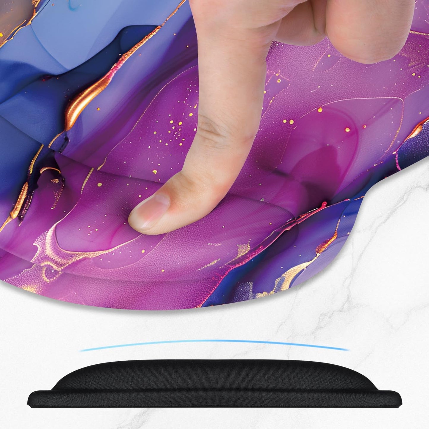 ITNRSIIET Ergonomic Mouse Pad with Comfort Gel Wrist Rest, Non-Slip PU Base, Smooth Textured Surface, Reduces Hand Fatigue & Wrist Pain, 8.7 x 7.2 Inch for Office Gaming Home, LiquidGold
