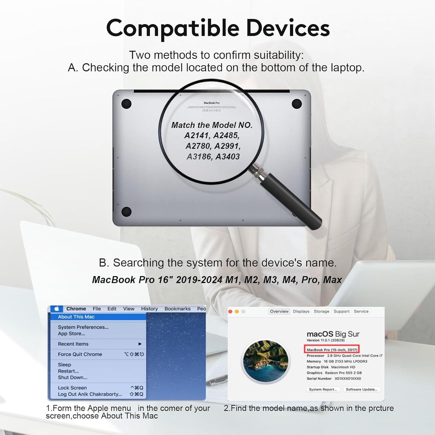 Magnetic Privacy Screen for MacBook Pro 16 inch (2019-2024, M1, M2, M3, M4, Pro, Max), Model A2141, A2485, A2780, A2991, A3186, A3403, Removable Screen Protector, Blue Light Blocking, Anti Glare Protector and Privacy Filter Shield