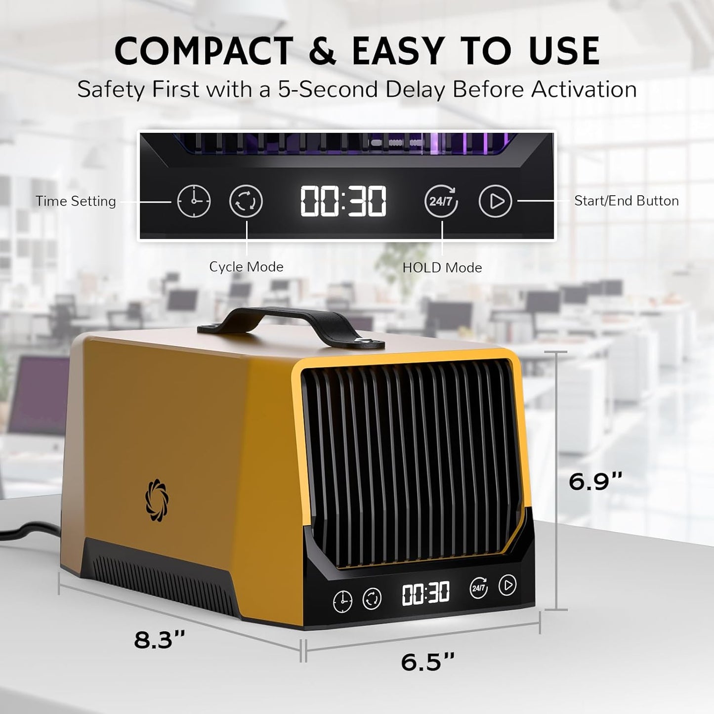 Airthereal DA25 Desktop Ozone Generator, 60,000mg/h High Capacity Odor Eliminator for Smoke, VOCs and Pet Odors, Portable Ozonator for Home, Garage & Car, O3 Air Deodorizer for Area up to 5,000 sq.ft