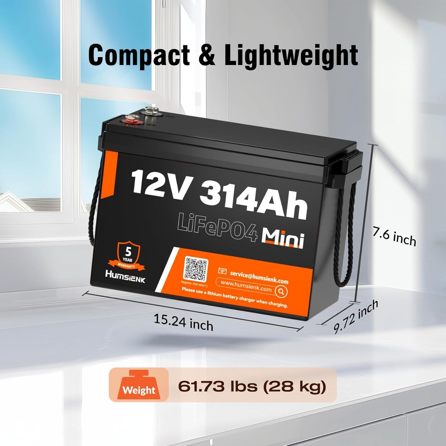 12V 314Ah LiFePO4 Lithium Battery Max. 4019Wh Energy, 15000+ Deep Cycles,100A BMS Lithium Iron Phosphate Rechargeable Battery Great for RV, Marine and Off Grid Applications, 2 PACK