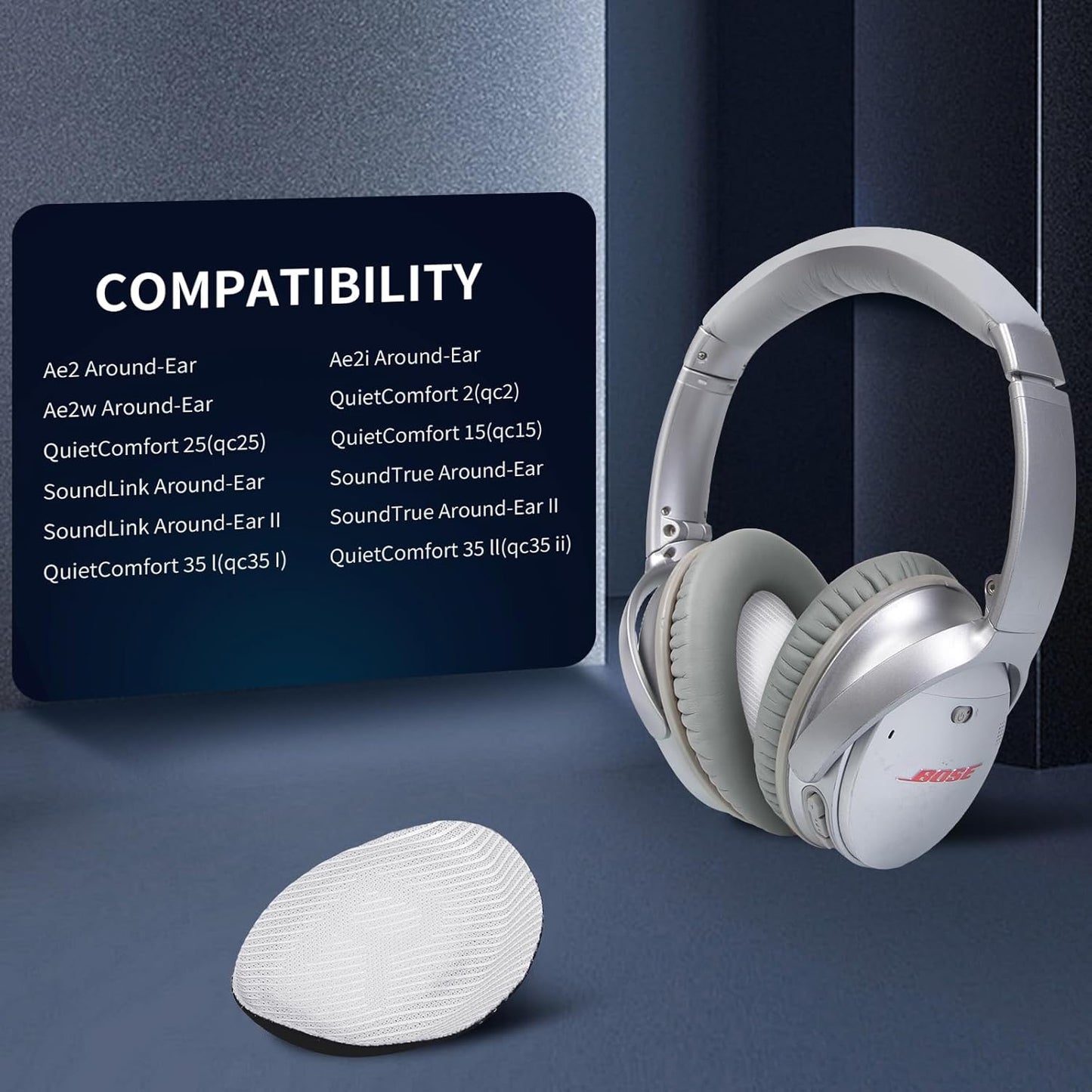 Ear Pads for Bose QC35: Durable Comfortable Noise Cancellation Replacement Cushion Earpads for Bose Quitecomfort 35 QC35 QC35 ii Headphones with Good Audio Quality