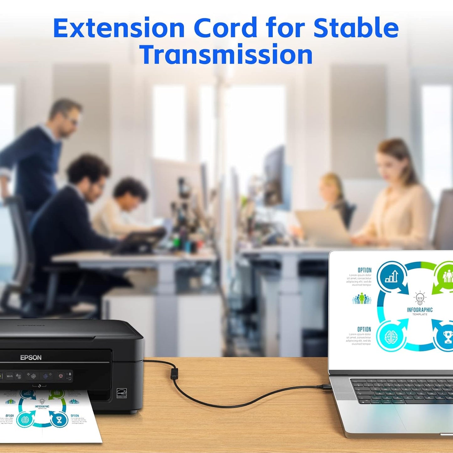 7FT USB 3.0 Extension Cable - 2 Pack, USB A Female to Male, Compatible with Flash Drive, Hard Drive, Card Reader, Webcam, Printer, Keyboard, Mouse, Playstation, Xbox, VR Headset