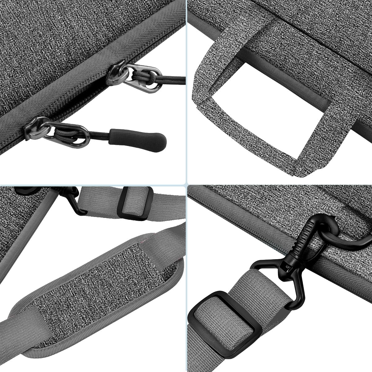 Universal Laptop Shoulder Bag 13-17.3 Inch Shockproof Briefcase with Multi-Pockets & Adjustable Strap for MacBook Pro/Air