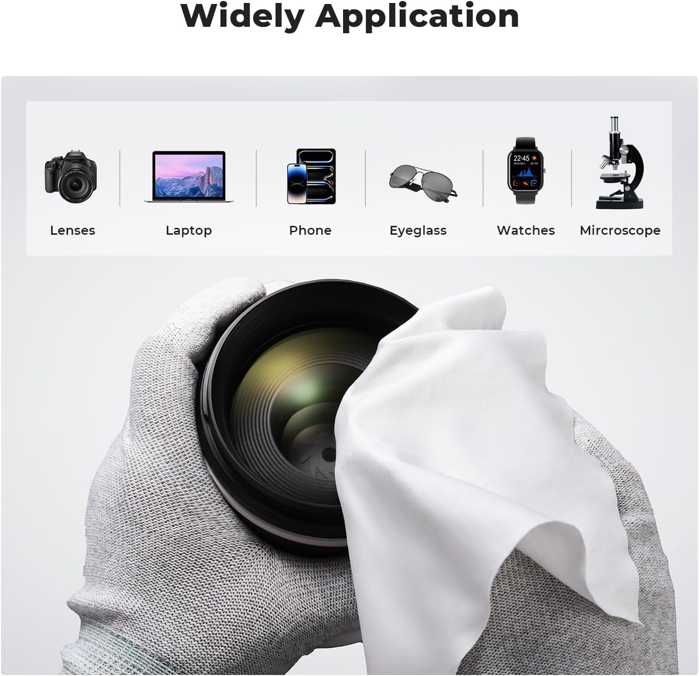 K&F CONCEPT 6 Pack Microfiber Cleaning Cloths for Glasses, Individually Wrapped Lens Cleaner Cloths, Glasses Wipes for Eyeglass, Cameras, iPad, iPhone, TV Screen (6''x6'')