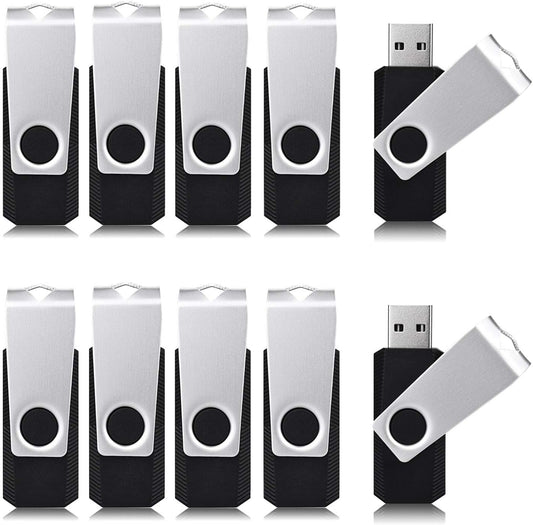 Aiibe 8GB Flash Drive 10 Pack 8GB USB Flash Drives Thumb Drive Bulk USB 2.0 Memory Stick USB Drive, Black