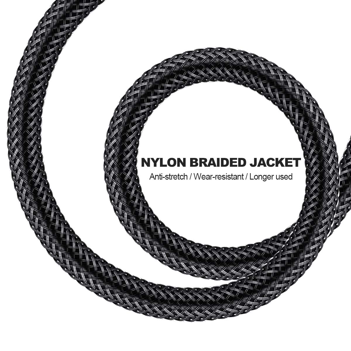 EMK 【Upgraded】 Double 90 Degree Optical Audio Cable Free-Rotating Toslink Plug Nylon Braided S/PDIF Digital Right Angle Optical Male to Male Cable for Home Theater,Sound Bar,TV(3.3ft/1m)