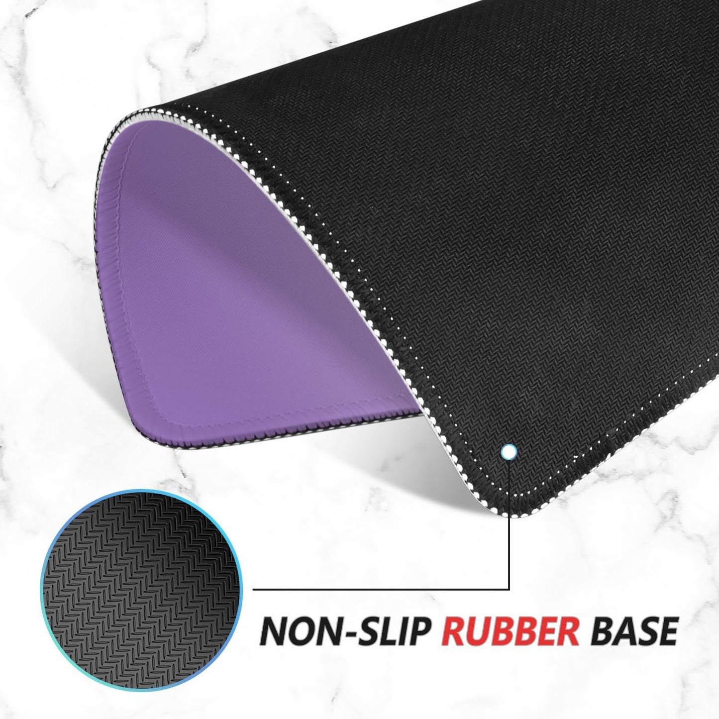 ITNRSIIET Mouse Pad Non-Slip Rubber Base Smooth Surface Stitched Edges Waterproof Durable Compatible with All Mice for Office & Gaming, Desk Accessory, 10.2x8.3x0.12 inch, Lavender Gradient