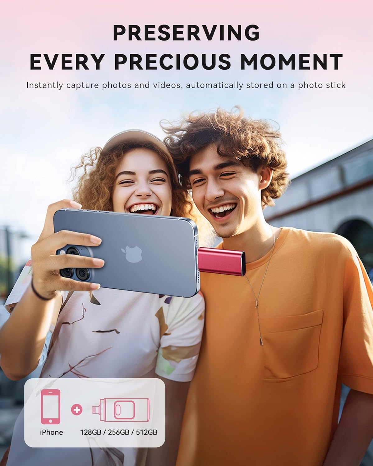 Apple MFi Certified 256GB Flash Drive for iPhone Thumb Drive Photo Stick, USB Memory Stick iPhone Flash Drive for Photos Videos, High Speed Jump Drive Compatible for iPhone/iPad/Android/PC (Red)