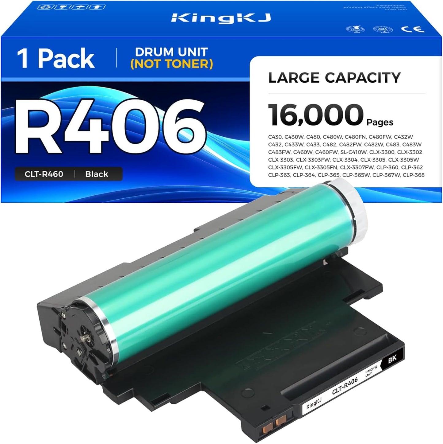 CLT-R406 R406 Imaging Drum Unit (Not Toner) 1-Pack Replacement for Samsung CLT-R406 R406 Compatible with Samsung SL-C430 C430W C480 C482W Xpress C460FW SL-C410W CLX-3300 CLX-3305W CLP-360 365W Printer