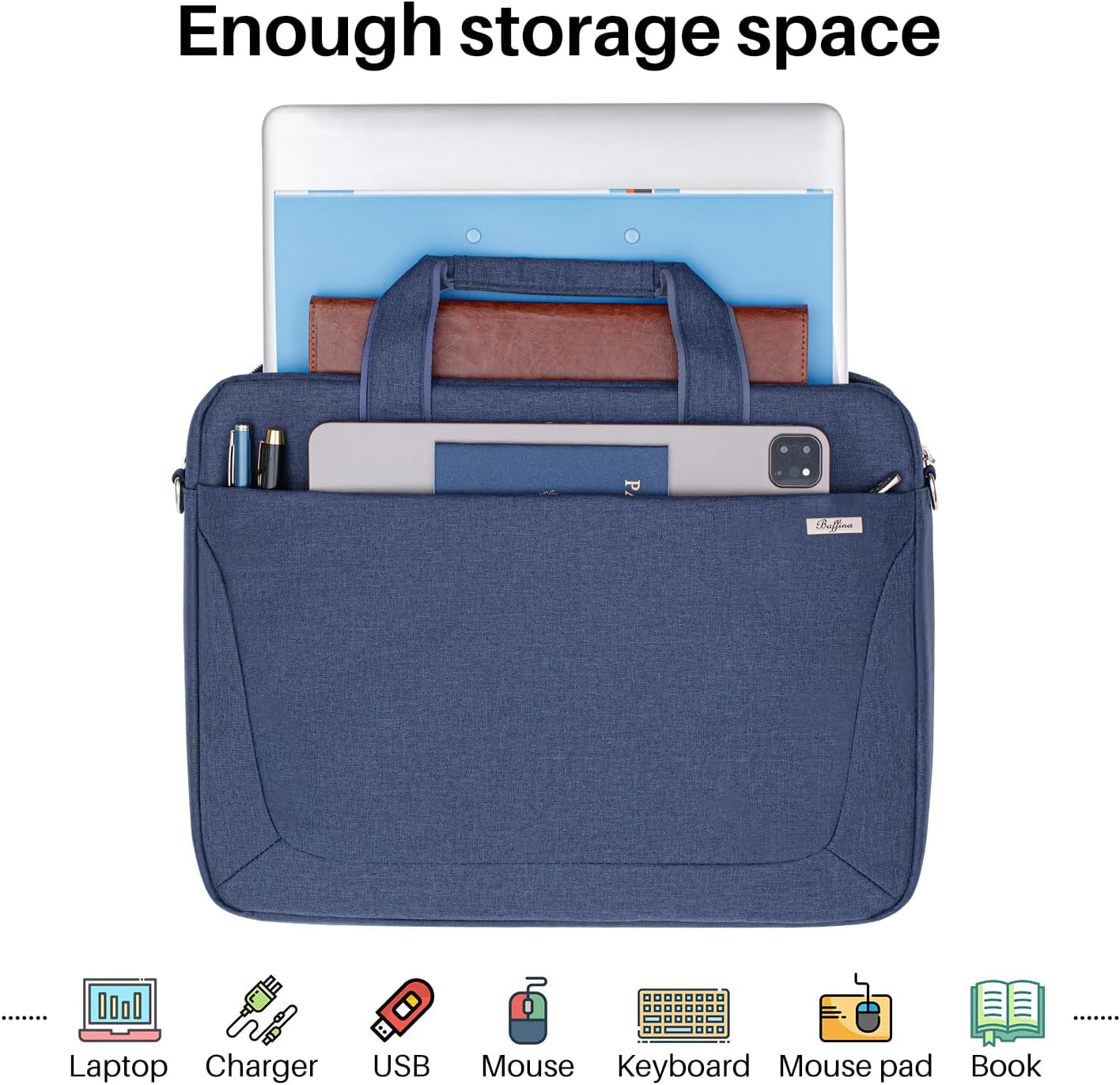 Laptop Shoulder Bag 15.6 16 17.3 Inch for Men Women,Waterproof Computer Carrying Case Messenger Bag Briefcase Work