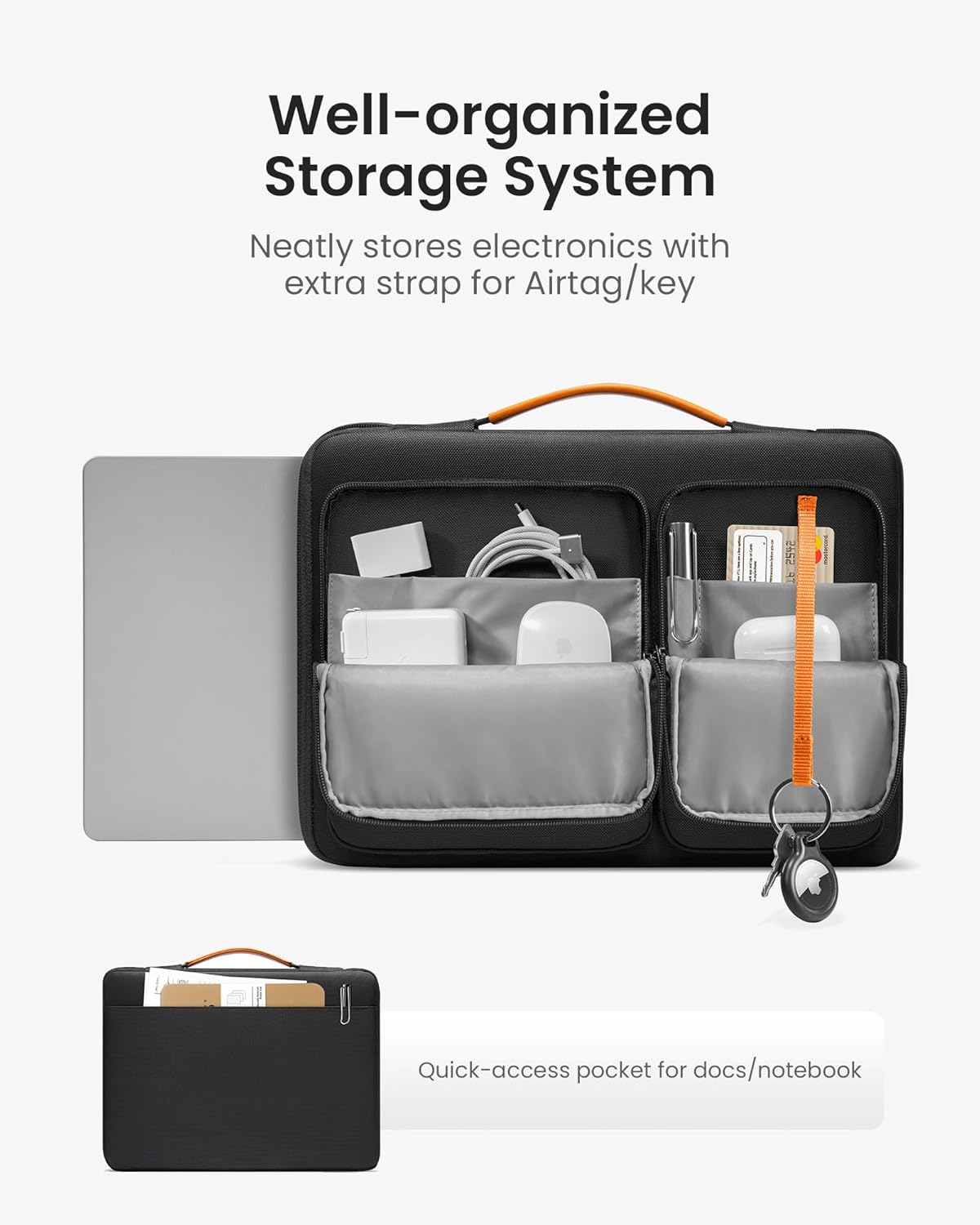 tomtoc 360 Protective Laptop Sleeve for 15-inch 2025 New MacBook Air M4/A3241, M3/A3114, M2/A2941, 15 Inch Surface Laptop 7/6/5, Dell XPS 15 Plus, Water-Resistant Accessory Bag Case