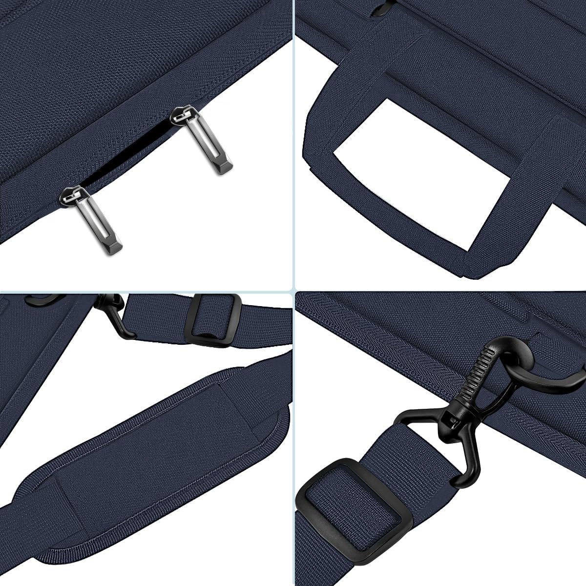 Universal Laptop Shoulder Bag 13-17.3 Inch Shockproof Briefcase with Multi-Pockets & Adjustable Strap for MacBook Pro/Air