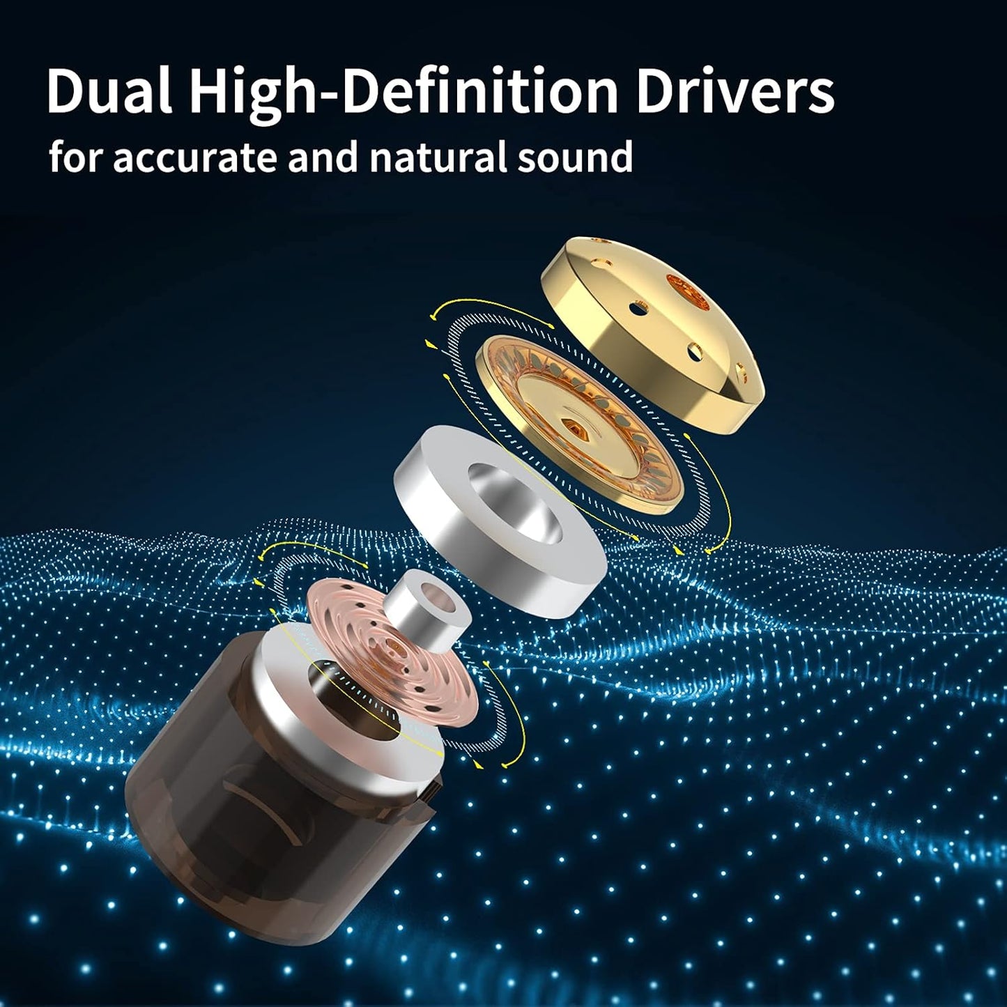 BASN Professional in Ear Monitor Headphones for Singers Drummers Musicians with MMCX Connector IEM Earphones (Pro Clear Colorful)