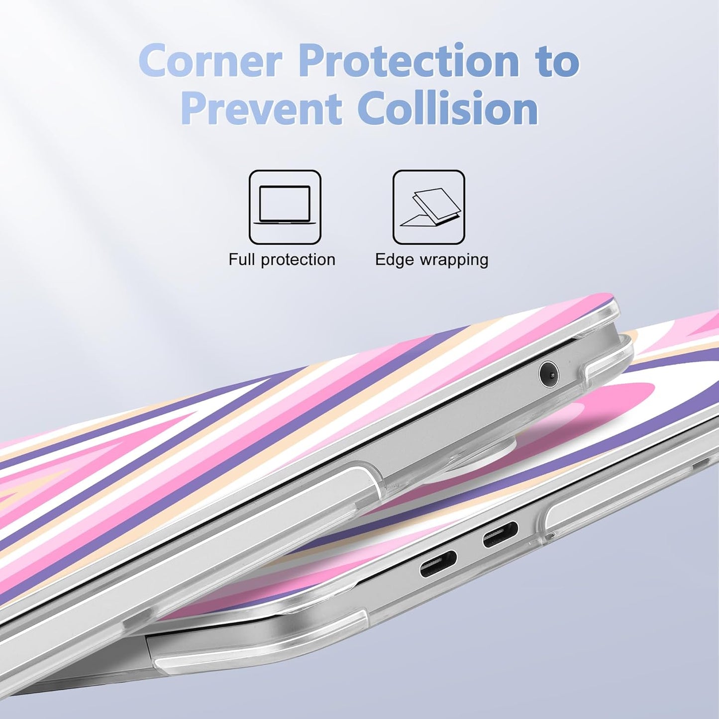 Case for MacBook Pro 13 inch with/Without Touch Bar (2016-2022, M2 A2338 M1 A2289 A2251 A2159 A1989 A1706 A1708), Hard Shell + Keyboard Cover + Dust Plug, Wildflower Heart