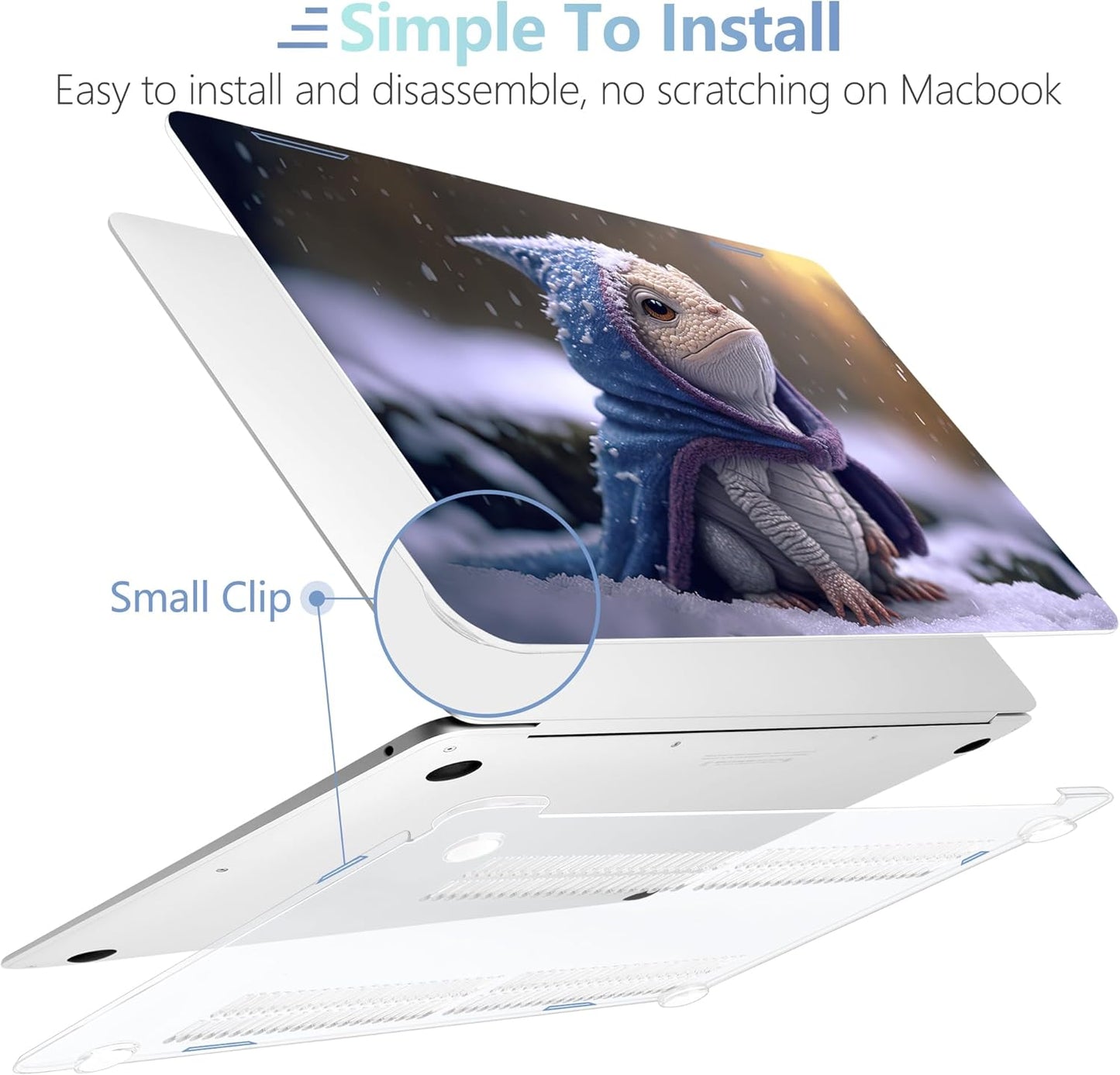 MEEgoodo for MacBook Air 13 inch Case 2021 2020 2019 2018 Released A2337 M1 A2179 A1932 with Touch ID, Plastic Hard Shell & Keyboard Cover Compatible with MacBook Air Case 13.3, Cute Dragon Cub