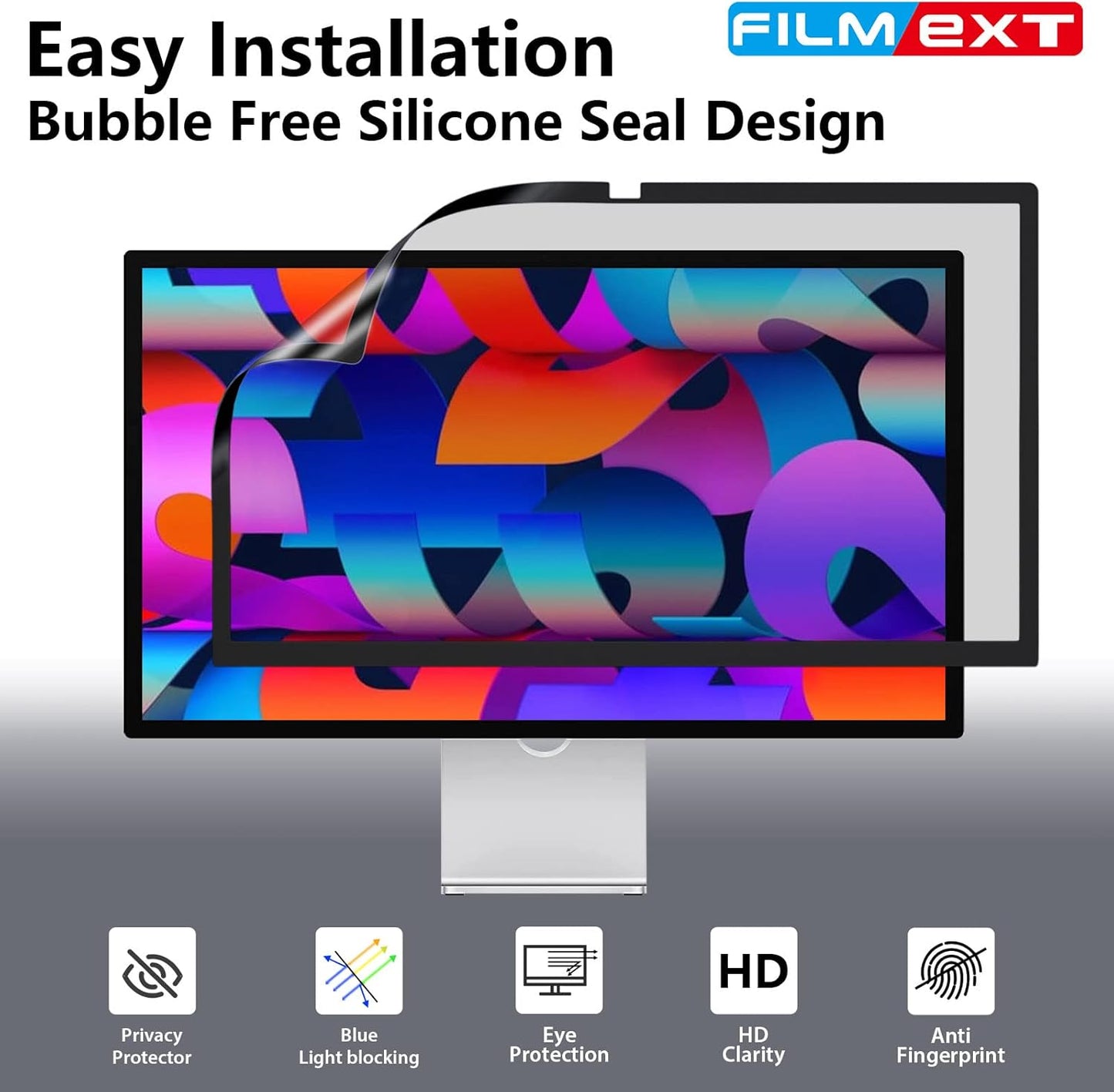 FILMEXT [2-Pack[2022 New] 27 inch privacy screen for monitor compatible with Apple Studio Display 27" Only,Removable Computer Monitor Privacy Screen Shield Anti Blue Light Filter