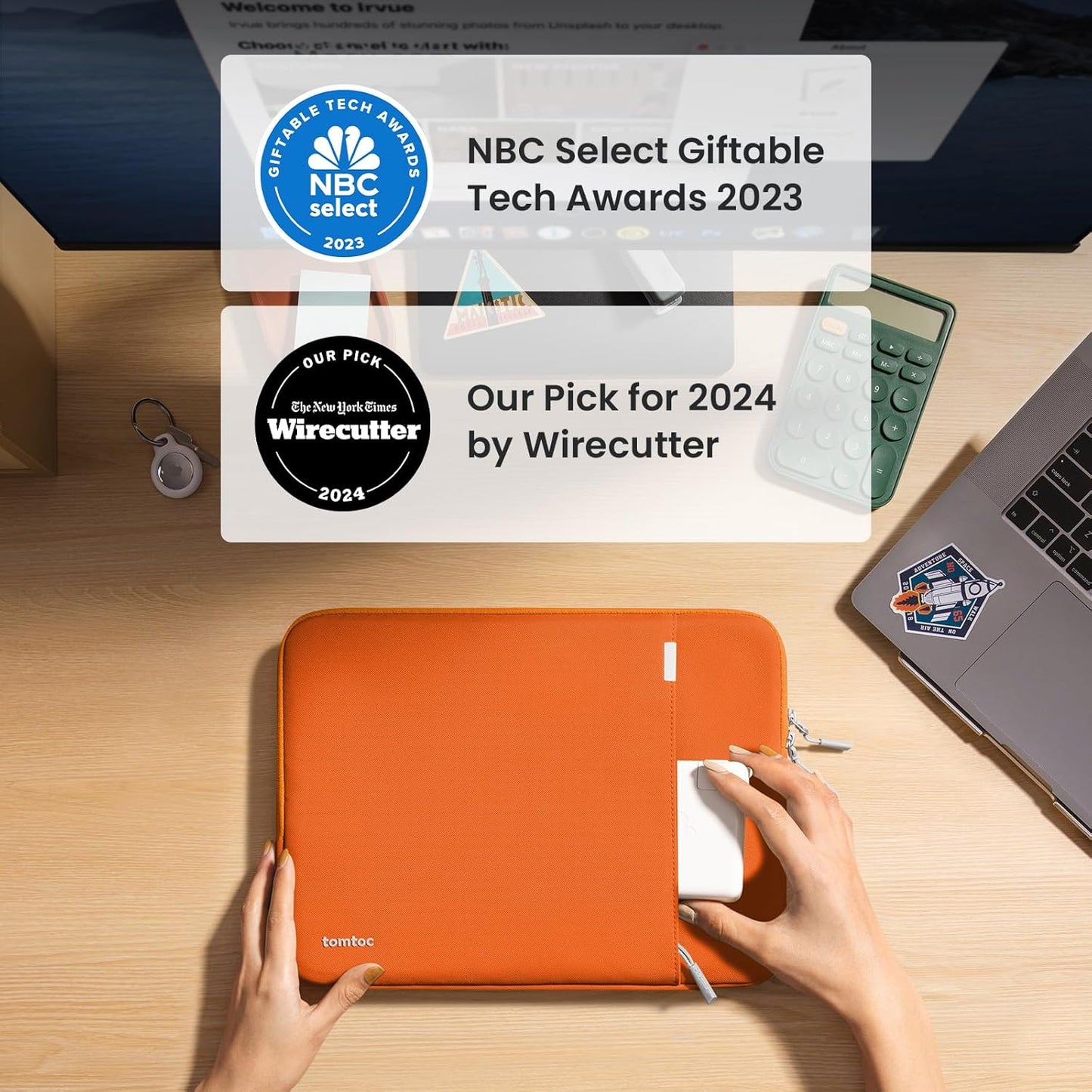 tomtoc 360° Protective Laptop Sleeve for 13-inch New MacBook Air M4/A3240 2025, M3/A3113, M2/A2681 M1/A2337 A2179 A1932, 13-inch MacBook Pro M2/A2686 M1/A2338, Water-Resistant Computer Case Bag