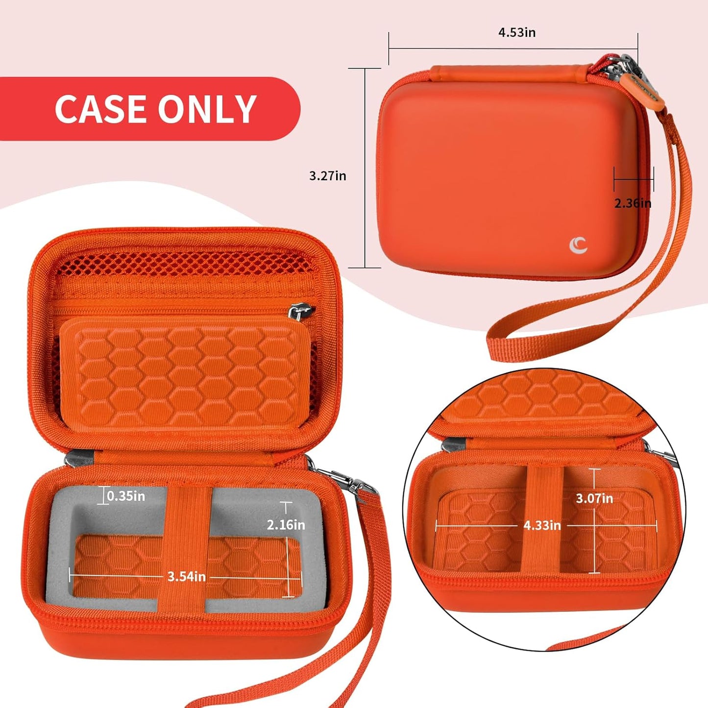 Carrying & Protective Case for Digital Camera, AbergBest 21 Mega Pixels 2.7" LCD Rechargeable HD/Kodak Pixpro/Canon PowerShot ELPH 180/190 / Sony DSCW800 / DSCW831 Cameras for Travel - Orange