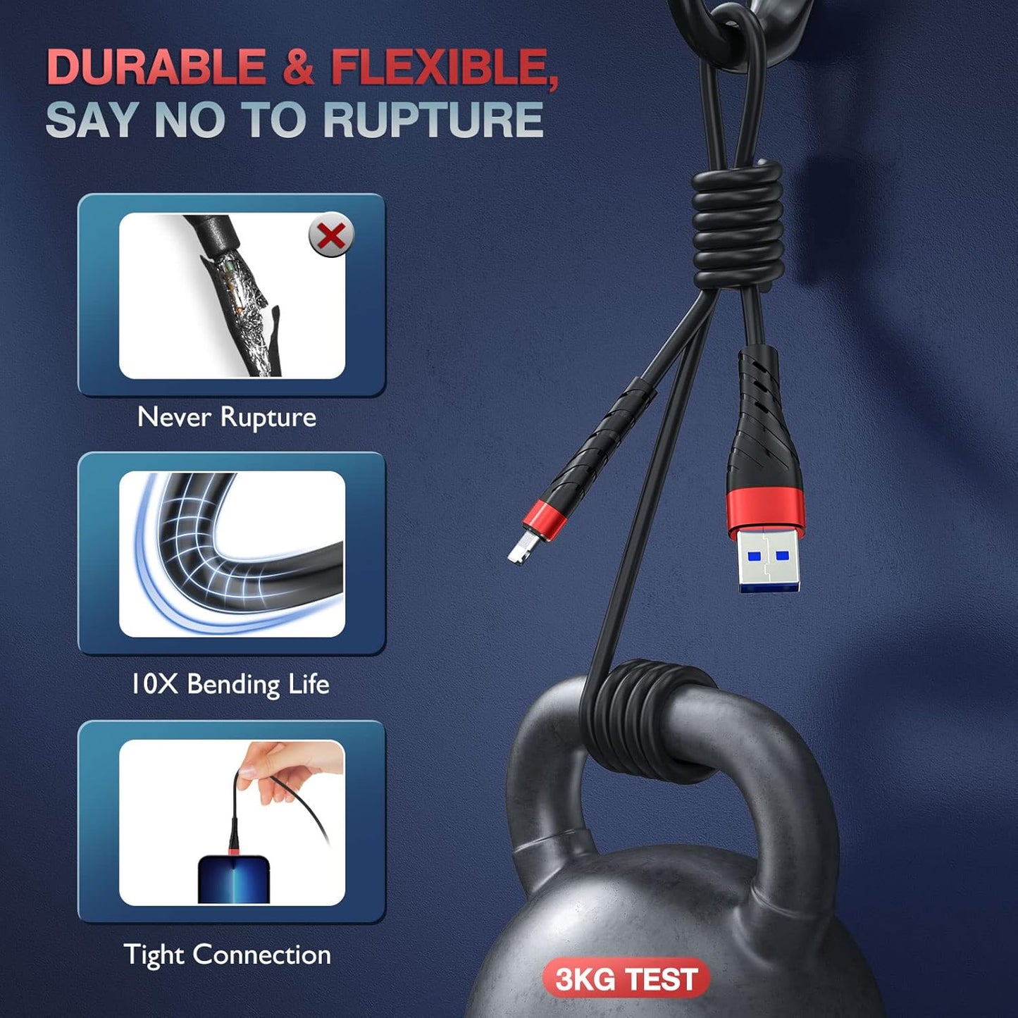 Compatible with Apple MFi Certified Short for iPhone Charger Cable 3 Pack 1Ft, 12 inch Lightning Charging Cord, Fast 2.4A for iPhone Data Cord Compatible with iPhone12/11/XS/Max/XR/X/8/8P/7P/6/iPad