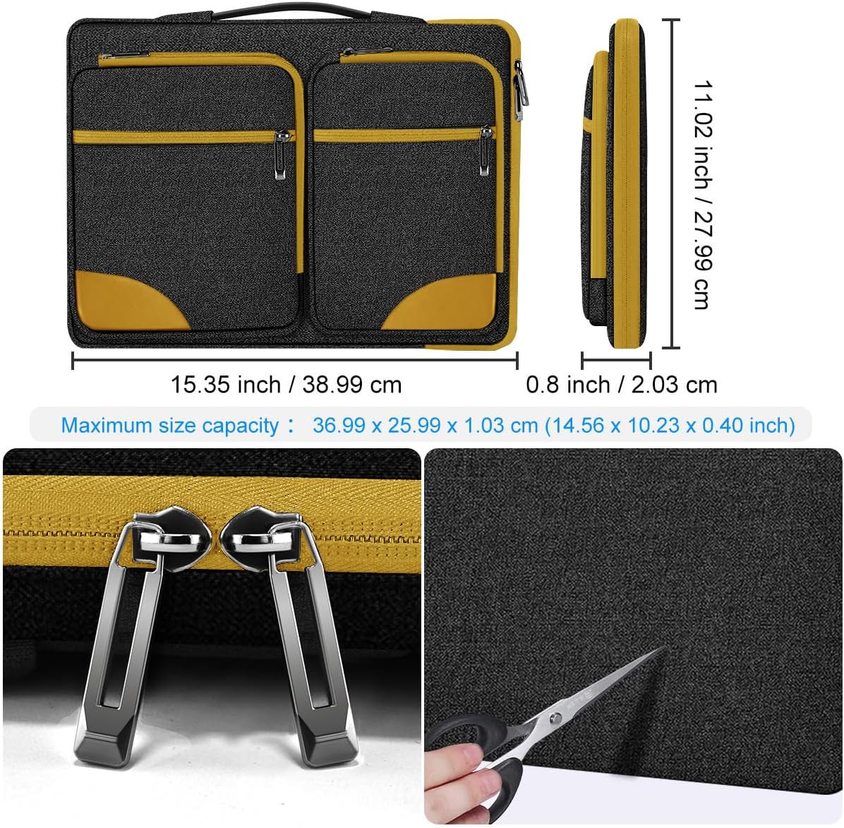 ZINZ Laptop Case 15 15.6 16 inches Sleeve Slim Briefcase Spill-Resistant Handbag for Most Popular 15" 15.6" 16" Notebooks，B01YL02
