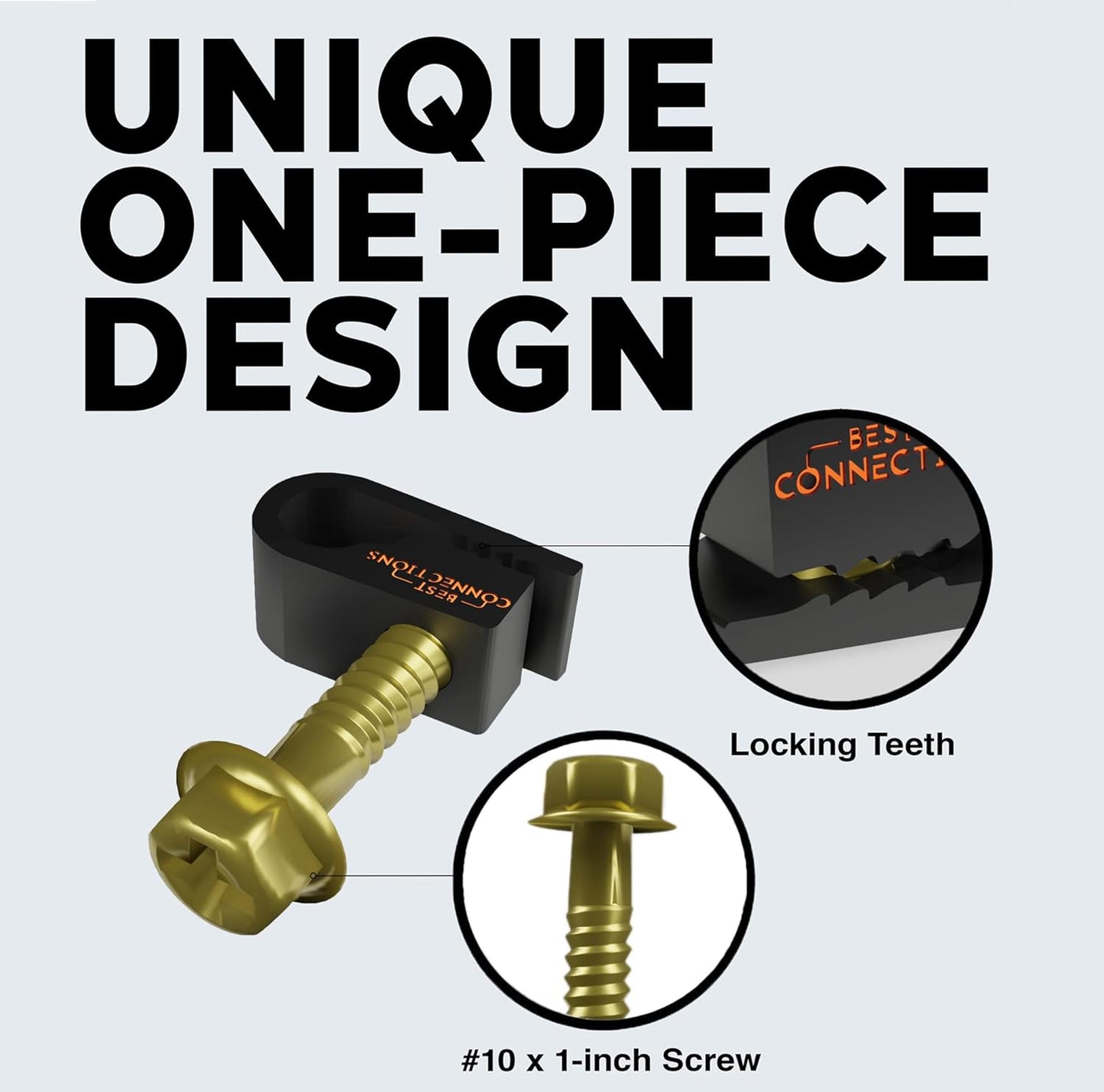 BEST CONNECTIONS Coaxial Cable Clips With Pre-Inserted Screw (300 Pack) - Black Single Mounting Clamps for Coax (RG6, RG59) and Ethernet - Cord Fastener/Strain Relief Clip